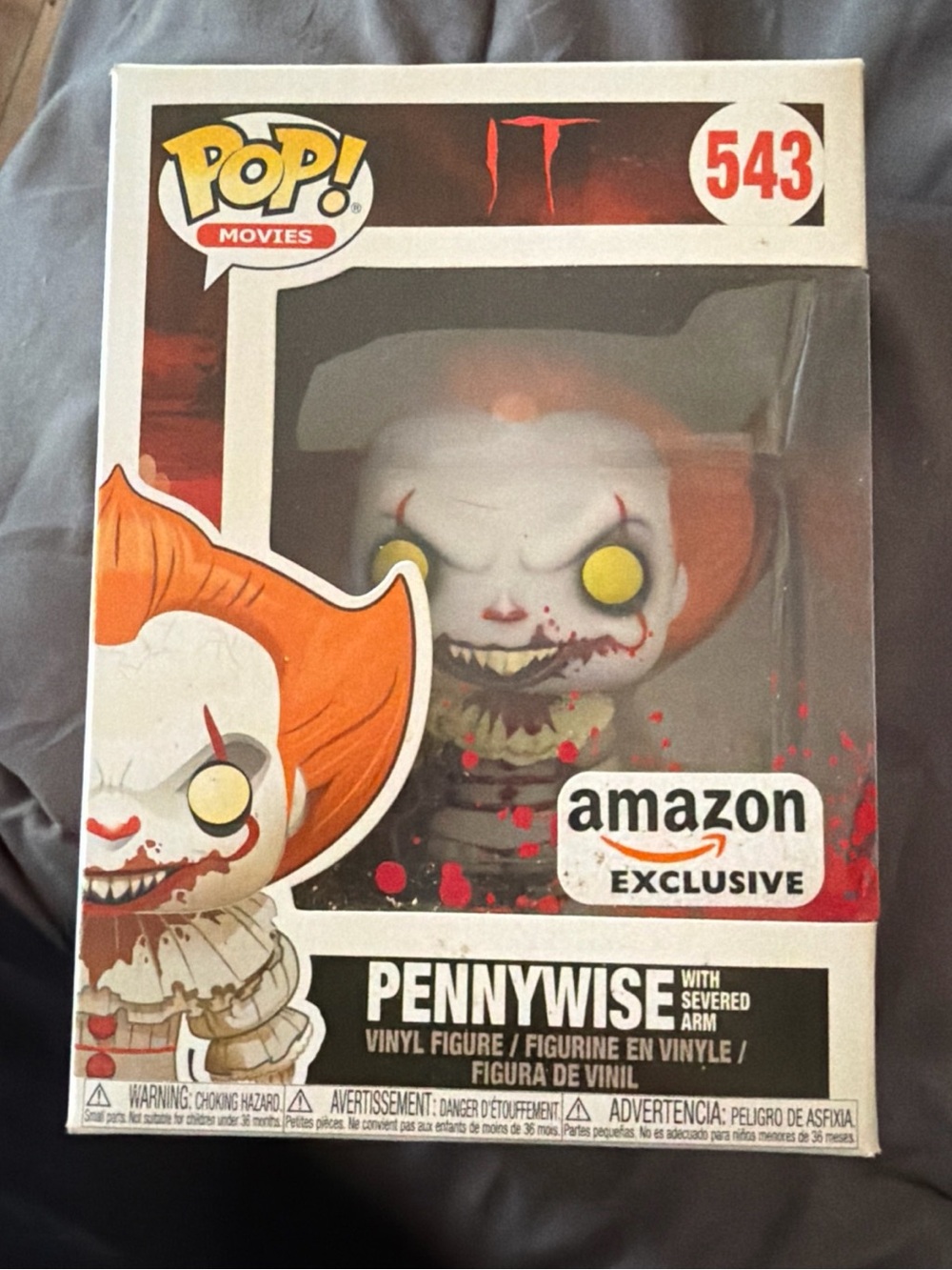 Funko Pennywise White Gray Black Back Panel with Barcode